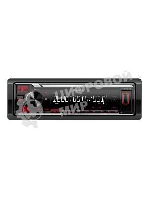 Автомагнитола Kenwood KMM-BT208, 1 DIN, Bluetooth, USB Type-A, AUX, съёмная панель