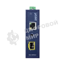 Медиаконвертор PLANET IGT-815AT IP30 Compact size Industrial 100/1000BASE-X SFP to 10/100/1000BASE-T Media Converter (-40 to 75 C, LFP Supported)