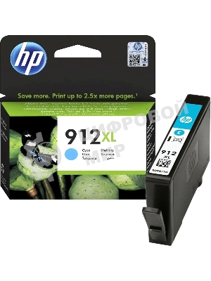 Картридж струйный HP 912 3YL81AE голубой (825стр.) для HP OfficeJet 801x/802x