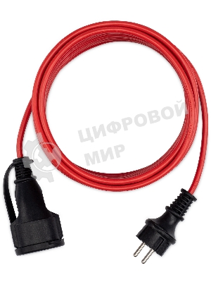 Удлинитель силовой Starwind ST-PS1.10/R 3x1.0кв.мм 1розет. 10м ПВС без катушки красный