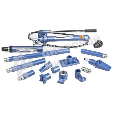 Растяжка гидравлическая Stels 51356 10 т, 17 предметов, 7 сменных насадок, в пласт. кейсе на колесах