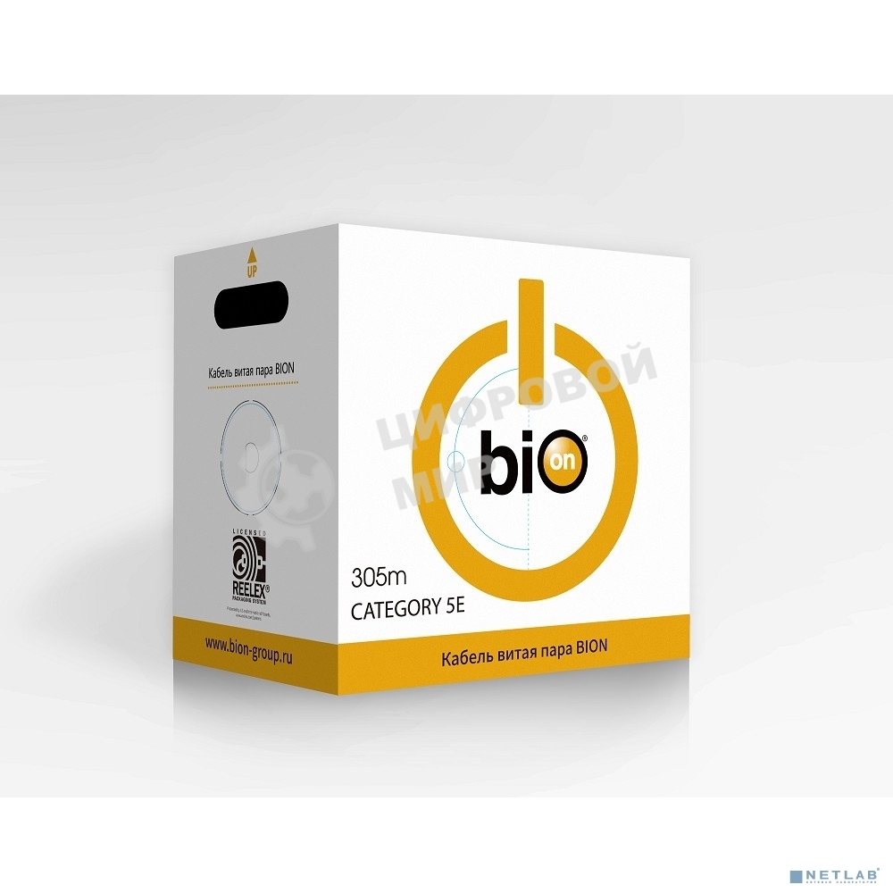 Кабель витая пара Bion BCL-F5480-181 F/UTP, кат.5e, 4x2x0,48 мм AWG 24, медь, одножильный, PVC, для внутренней прокладки, 305м, серый