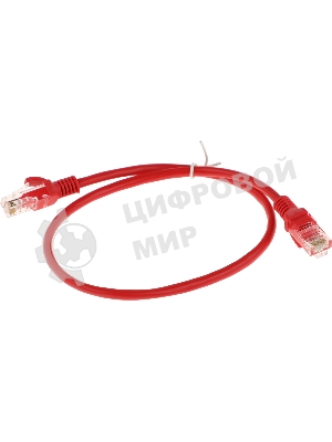 Патч-корд UTP Cablexpert cat.5e, 0.5м, литой, многожильный, красный