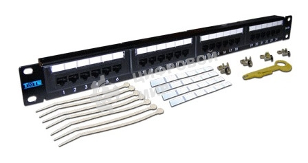 Патч-панель TWT 24 порта, UTP, кат.6, 1U