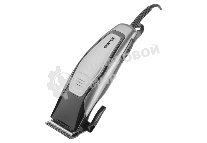 Машинка для стрижки волос Centek CT-2102 (черный/серый) 12 Вт, высококач.сталь, эргоном. дизайн, 4 насадки