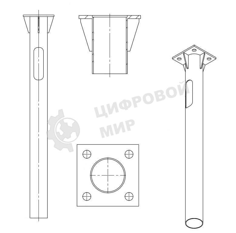 Деталь фундамента закладная для ОГК/ОКК-8.9.10 ОП3ф (0.159-2.0х240х180х4х25) Пересвет В00000210