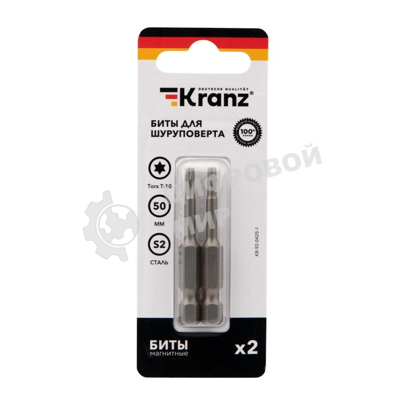 Бита для шуруповерта Kranz Torx T10х50 мм (2 шт./уп.)