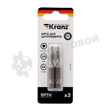 Бита для шуруповерта Kranz Torx T10х50 мм (2 шт./уп.)