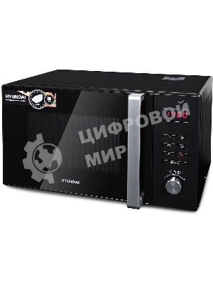 Микроволновая печь Hyundai HYM-M2062 черный, 23 л, 800 Вт, переключатели - кнопки, поворотный механизм