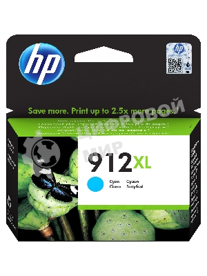 Картридж струйный HP 912 3YL81AE голубой (825стр.) для HP OfficeJet 801x/802x