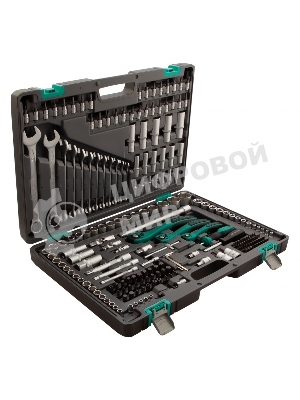Набор инструментов STELS 141151/4'' 3/8'' 1/2'' cr-v s2 усиленный кейс 216 предм.
