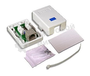 Розетка TWT (TWT-SM1-45-WH) настенная 1 порт RJ-45 категории 5е. UTP. белая