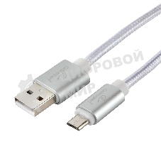 Кабель USB2.0 Cablexpert CC-U-mUSB02S-1.8M, AM/microB, серия Ultra, длина 1.8м, серебристый, блистер