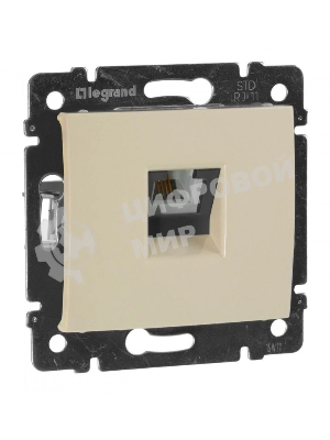 Розетка телефонная Valena RJ11 4 контакта 1 коннектор (слоновая кость) Legrand 774338