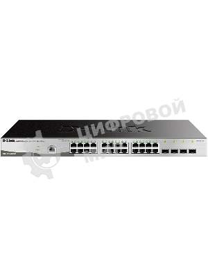 Коммутатор D-Link DGS-1210-28/ME/B2A, L2 Managed Switch with 24 10/100/1000Base-T ports and 4 1000Base-X SFP ports.16K Mac address, 802.3x Flow Control, 4K of 802.1Q VLAN, 802.1p Priority Queu
