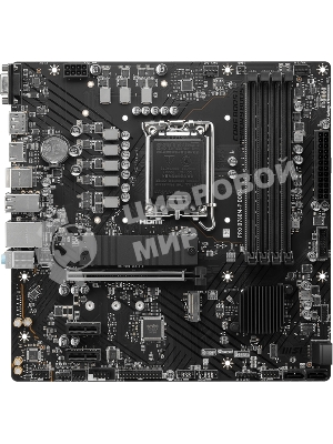 Материнская плата MSI PRO B760M-P DDR5, LGA 1700, Intel B760, 4xDDR5, 4xSATA, 2xM.2, 1xPCIe 4.0 x16, 2xPCIe 3.0 x1, 1xHDMI, 1xDP, 1xVGA, 1x1Gb LAN, 4xUSB-A 2.0, 1xUSB-A 3.2 Gen 1, 1xUSB-C 3.2 Gen 2, 3x3.5 мм, 7.1, mATX