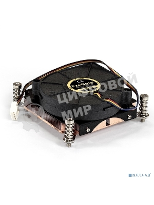 Кулер для процессора ExeGate ESNK-0049.PWM.1U.2011/66.Cu черный, 75 мм, медь, 5000 об/мин, 54 дБ, 4 pin, 115 Вт, 30 мм