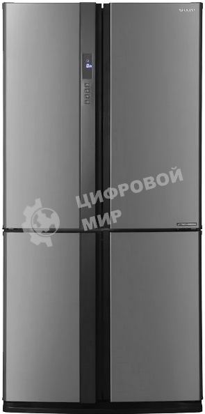 Холодильник Sharp SJ-EX93PSL нержавеющая сталь трехкамерный 345/211л морозилка снизу, No Frost, Side by Side