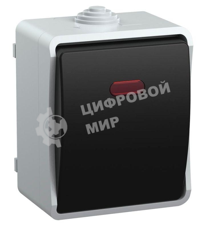 Выключатель 1-кл. ОП ФОРС 10А с подсвет. сер. IP54 ВС20-1-1-ФСр IEK EVS11-K03-10-54-DC