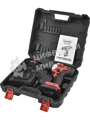 Дрель-шуруповерт Парма ДША-02-1312/2Li, 12 В, 1.3 Ач, 22 Нм, щеточный