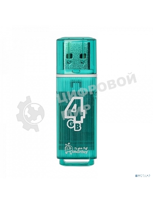 Флешка USB Smartbuy Glossy series Green (SB4 GbGS-G), 4Gb, USB 2.0, R/W 25/15, зеленый