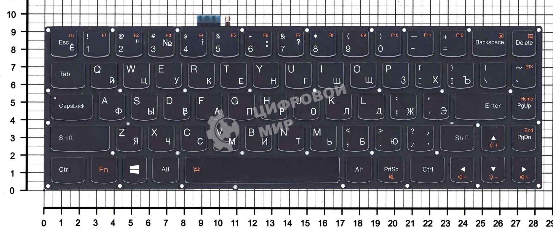 Клавиатура для ноутбука Lenovo Yoga 3 pro 1370, черная с подсветкой