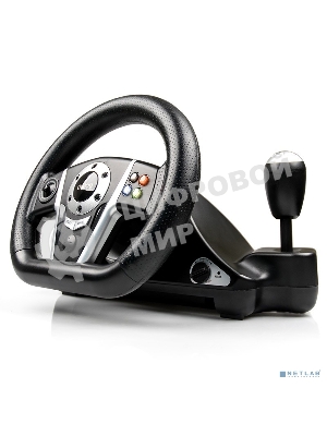 Игровой руль Dialog GW-135VR GranTourismo - эф.вибрации, 2 педали, рычаг ПП, PC USB
