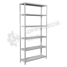 Металлические стеллажи Стеллаж MS 220/100х60/6 (Размеры внешние (ВхШхГ) 2200х1000х600 мм, 6 полок, с единой стойкой)