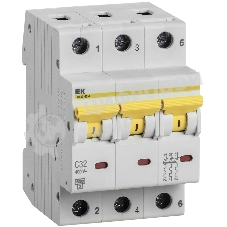 Выключатель автоматический трехполюсный ВА47-60M 3Р 32А 6кА С MVA31-3-032-C IEK