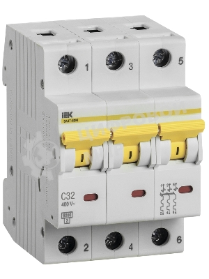 Выключатель автоматический трехполюсный ВА47-60M 3Р 32А 6кА С MVA31-3-032-C IEK