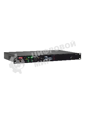 Автоматический ввод резерва ELEMY RACK ATS, 1U, 220В, 16А, OLED, Ethernet, in (2) C20, out (1) C19 (9) C13