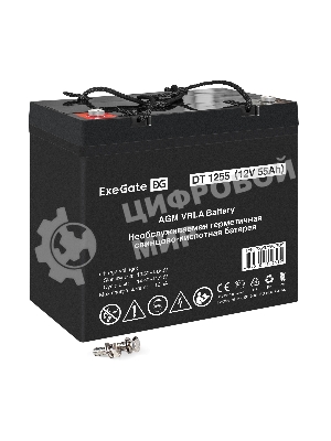 Аккумуляторная батарея ExeGate DT 1255 (12V 55Ah, болт М6)