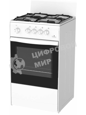 Плита газовая Darina S GM 441 001 W белый/черный, конфорок 4 шт, духовка 50 л, 50 см x 85 см x 51 см