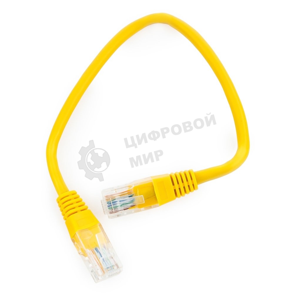 Патч-корд UTP Cablexpert cat.5e, 0.25м, литой, многожильный, желтый