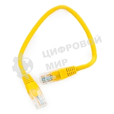 Патч-корд UTP Cablexpert cat.5e, 0.25м, литой, многожильный, желтый