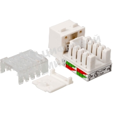 Модуль Keystone, RJ45, кат.5E, UTP, 90 градусов, узкий, со шторкой, белый