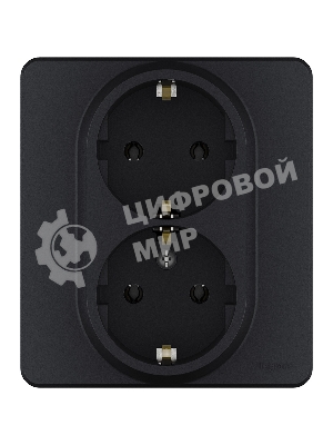 Розетка 2 x 2К+З немецкий стандарт 16А 250 В антрацит