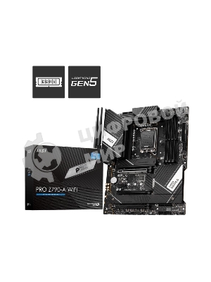 Материнская плата MSI PRO Z790-A WIFI, LGA1700, Intel Z790, 4xDDR5, 6xSATA, 4xM.2, 1xPCIe 5.0 x16, 1xPCIe 4.0 x4, 1xPCIe 3.0 x1, 1xDP, 1xHDMI, 1x2.5Gb LAN, Wi-Fi 6E, Bluetooth 5.3, 1xUSB-C 20Gbps, 3xUSB-A 10Gbps, 2xUSB-A 5Gbps, 2xUSB-A 2.0, 5x3.5 мм, 7.1, ATX