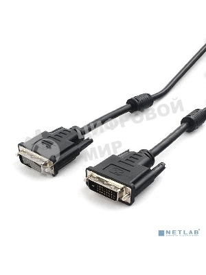 Кабель DVI-D dual link Cablexpert CC-DVI2L-BK-10M, 25M/25M, 10м, черный, экран, феррит.кольца, пакет