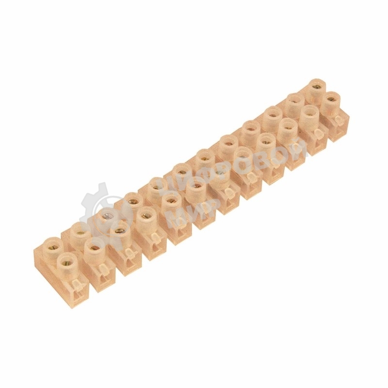 Клеммная колодка винтовая Rexant KВ-10 (4-10 мм²), ток 10 A, полиэтилен белый (ЗВИ)