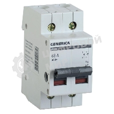 Выключатель нагрузки IEK MNV15-2-063 (мини-рубильник) ВН-32 2Р 63А GENERICA