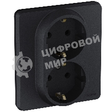 Розетка 2 x 2К+З немецкий стандарт 16А 250 В антрацит