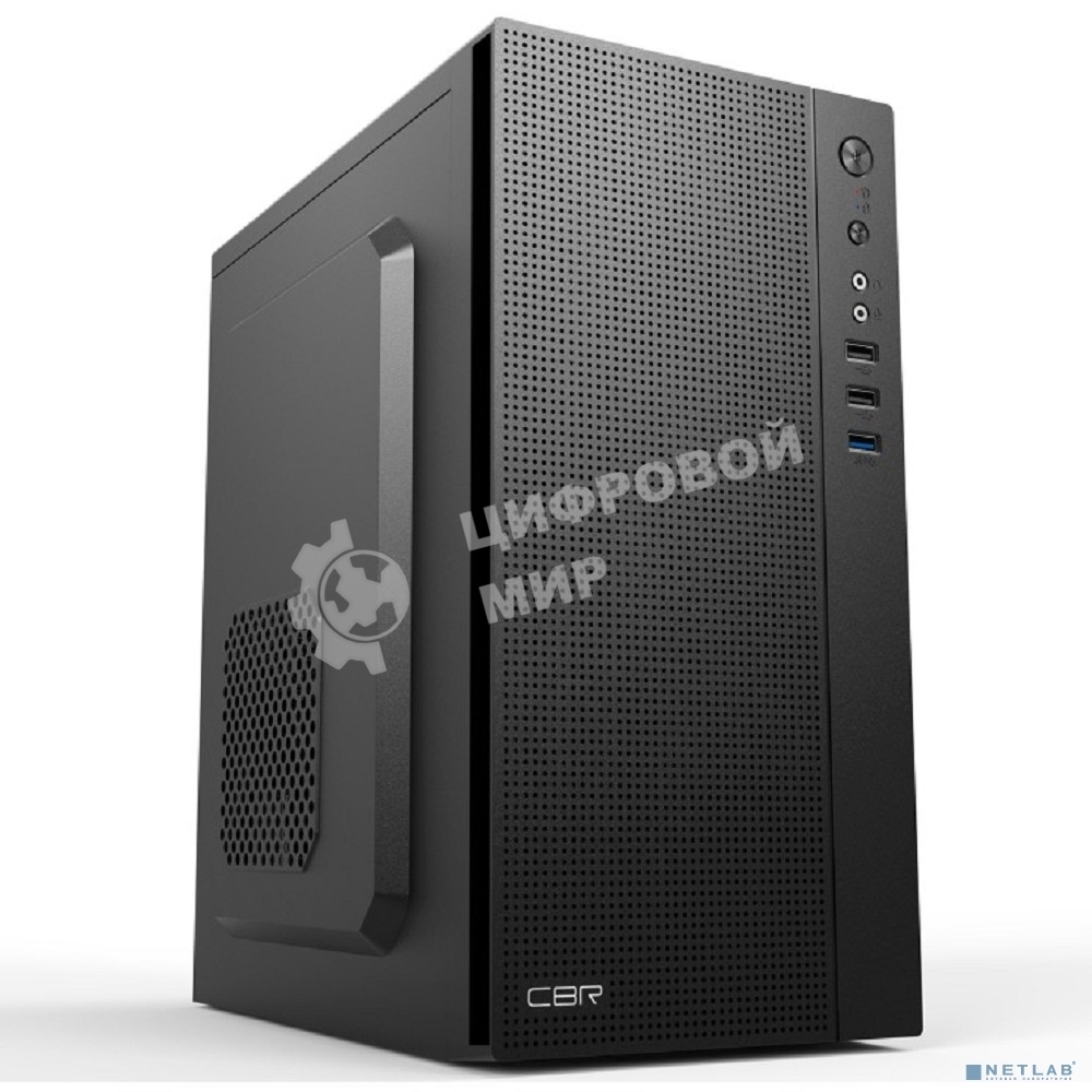 Компьютерный корпус mATX Minitower CBR MX12, без БП, 1*USB 3.0, 2*USB 2.0, HD Audio+Mic, черный PCC-MATX-MX12-WPSU