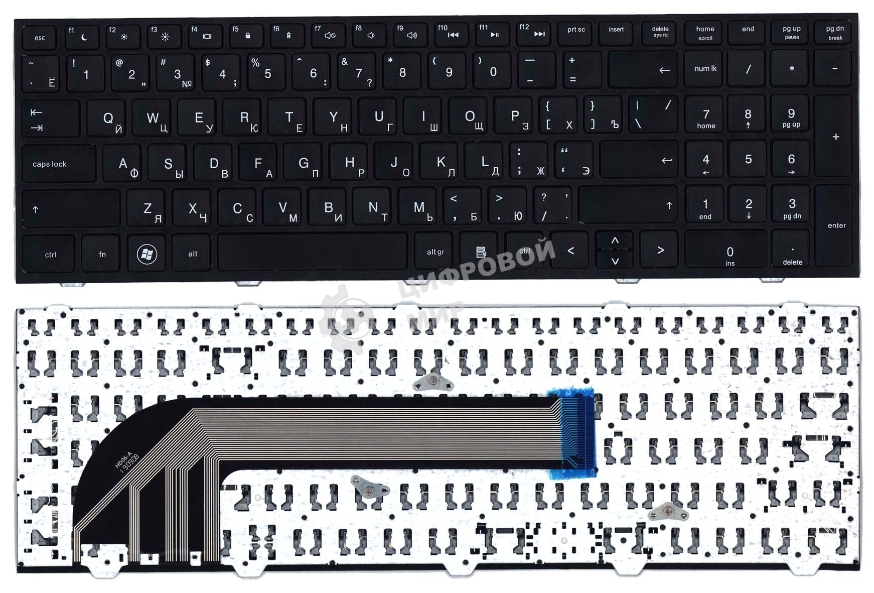 Клавиатура для ноутбука HP ProBook 4540S 4545S черная с черной рамкой