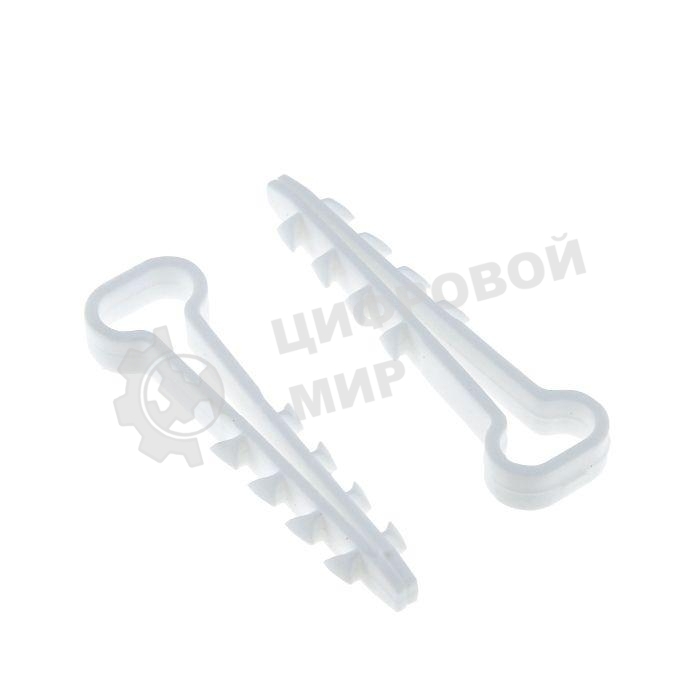 Дюбель-хомут d6х14 мм для плоского кабеля полипропилен белый (уп. 50 шт) EKF plc-cd-6x14w