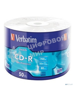 Диск CD-R Verbatim 700 Mb, 52x, Shrink (50), DataLife (50/600)