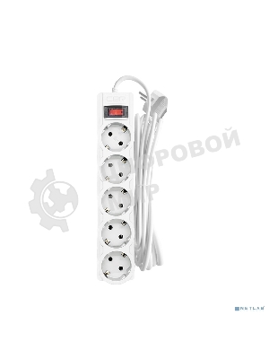 Сетевой фильтр CBR CSF 2505-5.0 White PC, 5 евророзеток, длина кабеля 5 метров, белый (пакет)