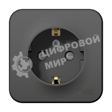 Розетка 1-м ОП Blanca 16А IP20 250 В с заземл. защ. шторки с изолир. пластиной антрацит SchE BLNRA011116
