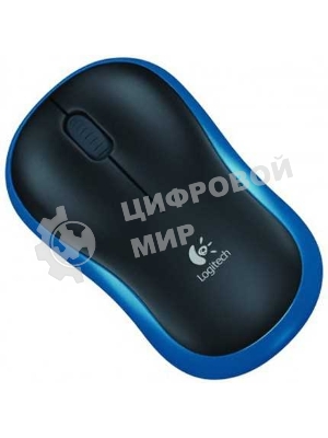Мышь беспроводная Logitech M185 синий, 1000 dpi, радиоканал, USB, кнопки - 3