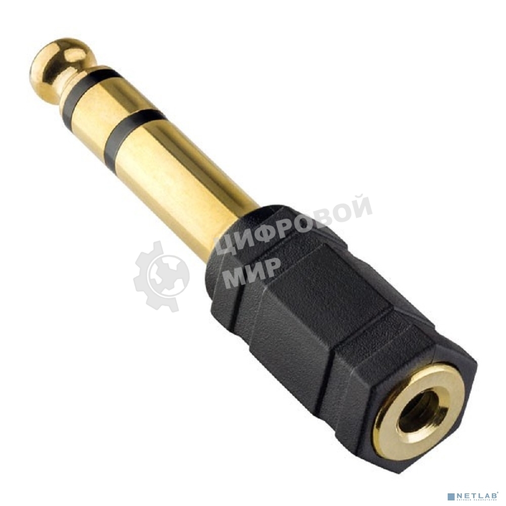 Переходник PERFEO Jack 6.35 мм вилка - Jack 3.5 мм розетка, стерео-аудио (A7023)